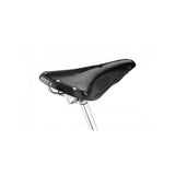 Brooks B17 Carved saddle with cut-out design for pressure relief and comfort, showcasing the leather saddle's craftsmanship.