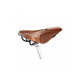 Brooks B17 Narrow carved bike saddle with pressure-relieving cut-out design, ideal for comfortable cycling.