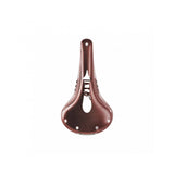 Brooks B17 Narrow carved bike saddle with pressure-relieving cut-out design, ergonomic cycling component for comfort.