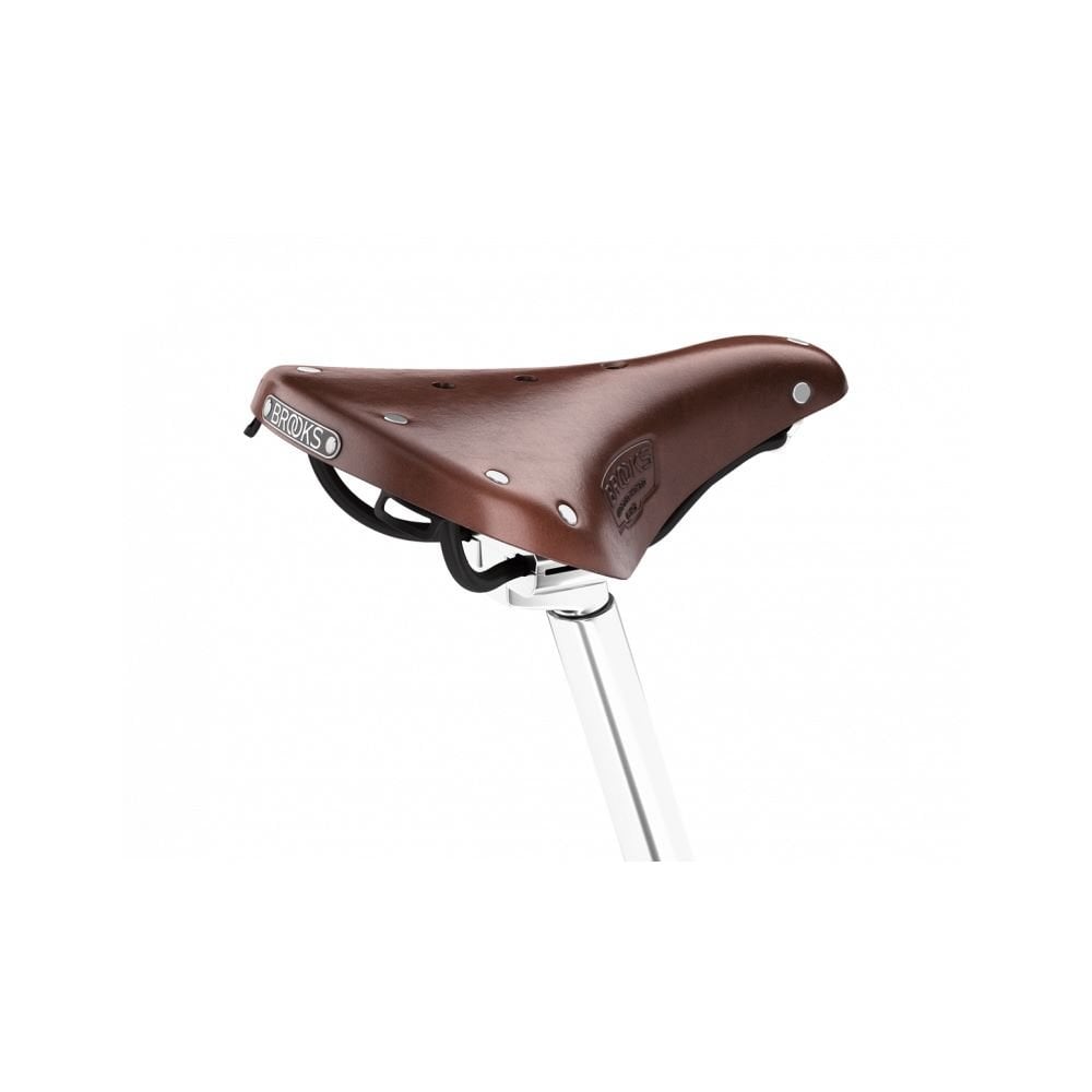 Brooks B17 Short Ladies Bike Saddle with steel rails, ergonomic women's bike seat designed for comfort and durability.