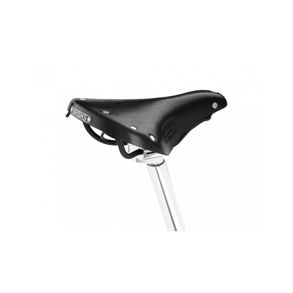 Brooks B17 Short Ladies ergonomic bike saddle with steel rails, designed for women's cycling comfort and support.
