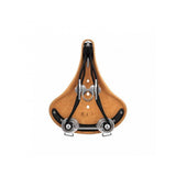 Brooks B66 saddle for touring and city bikes with dual black steel rails, unisex design, lightweight and comfortable bike component.