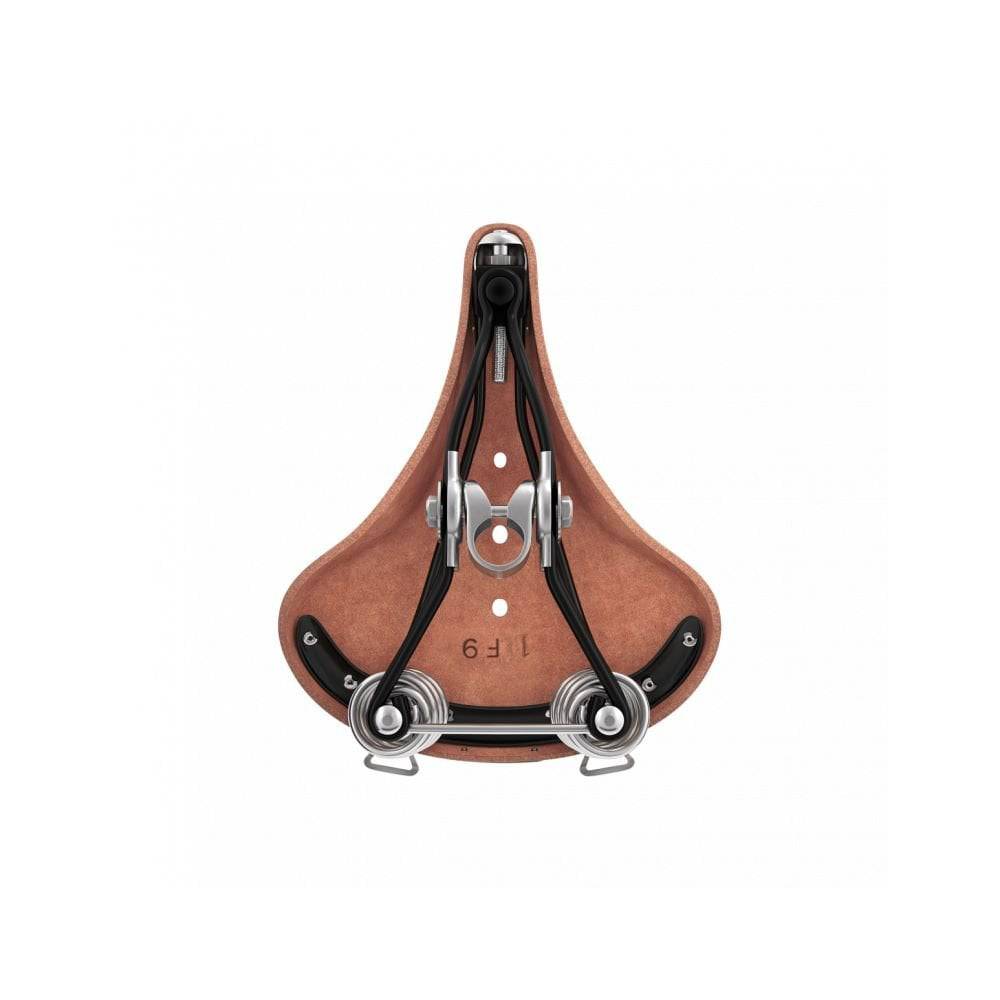 Brooks B66 saddle for touring and city bikes, unisex design with dual black steel rails, bicycle component for comfortable riding