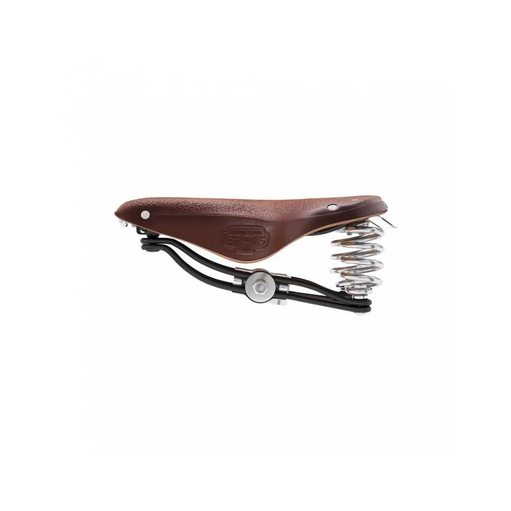 Brooks B66 saddle for touring and city bikes with dual black steel rails, unisex design, durable bike component.