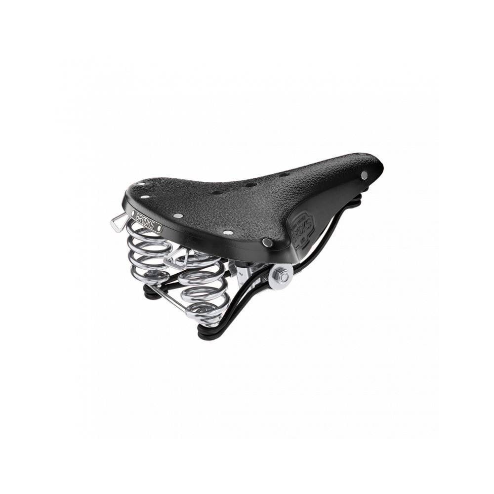 Brooks B66 saddle for touring and city bikes with dual black steel rails, unisex design, bike component for comfortable riding.
