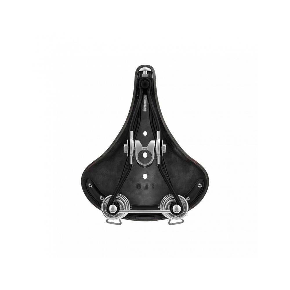 Brooks B66 saddle for touring and city bikes with dual black steel rails, unisex design, bike component for comfortable riding.