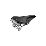 Brooks B67 Ladies Saddle with coil spring suspension for comfortable cycling, shown with close-up of saddle and suspension system.