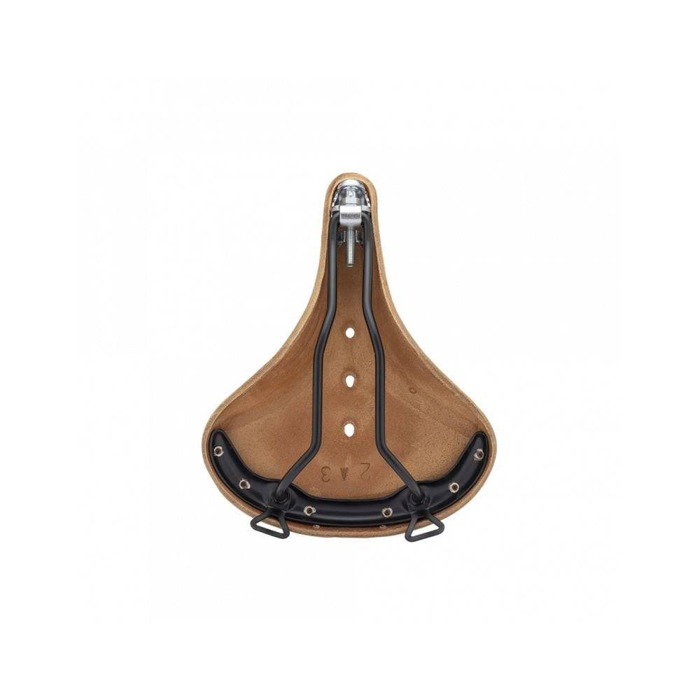 Brooks B68 leather city bike saddle with rear bag loops, designed for comfort and durability on urban cycling trips.
