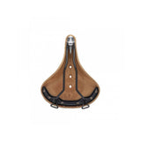 Brooks B68 leather city bike saddle with rear bag loops, designed for comfort and durability on urban cycling trips.