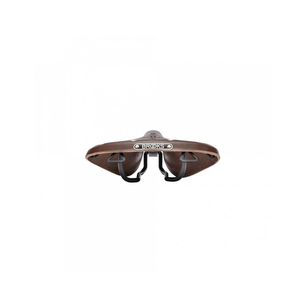 Brooks B68 leather city bike saddle with rear bag loops, designed for comfort and durability in cycling components.