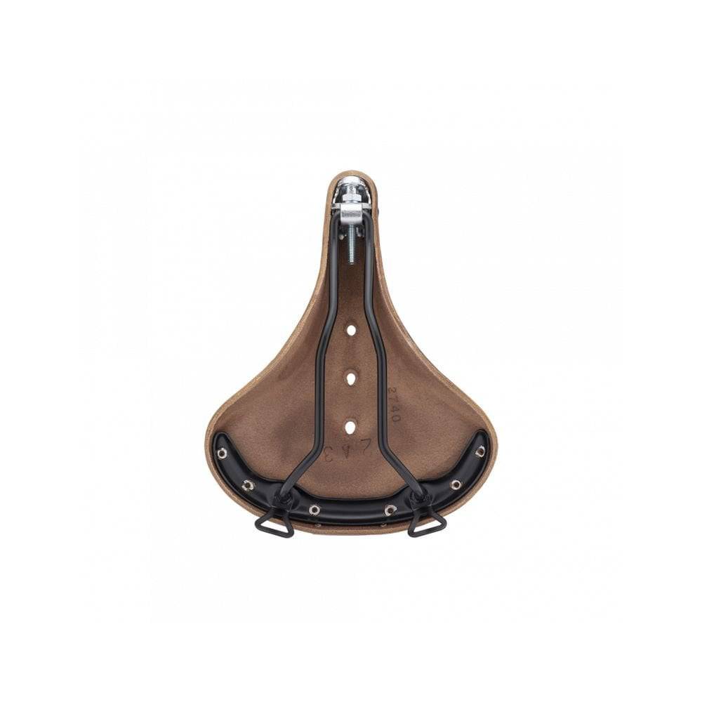Brooks B68 leather city bike saddle with rear bag loops, designed for comfort and durability on urban bicycles.