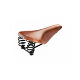 Brooks Flyer saddle with sprung suspension, designed for comfortable mountain biking and long-distance cycling rides.