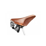 Brooks Flyer saddle with sprung suspension, designed for comfortable mountain biking and long-distance rides, featuring durable components.