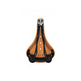 Brooks Flyer saddle with sprung suspension, designed for MTB and long rides, featuring a comfortable leather bicycle seat.