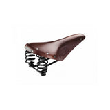 Brooks Flyer saddle with sprung suspension, designed for comfortable mountain biking and long rides, featuring durable components.
