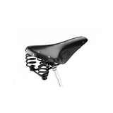 Brooks Flyer saddle with sprung suspension for mountain biking and long rides, showcasing its comfortable, durable design.