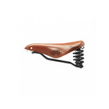 Brooks Flyer Short Saddle for women, designed for long-distance and mountain biking, featuring comfortable ergonomic padding.