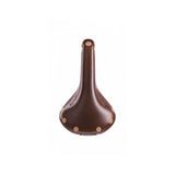 Brooks Swift Chrome road bike saddle with stylish chamfered design, lightweight components for cycling comfort and performance.