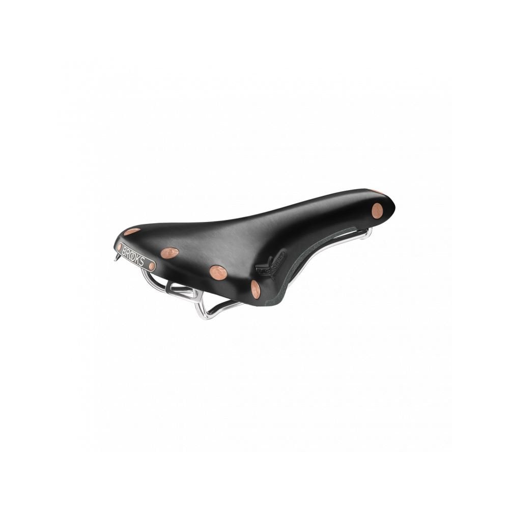 Brooks Swift Chrome road bike saddle with stylish chamfered design, lightweight cycling component for road biking.
