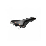 Brooks Swift Chrome road bike saddle with stylish chamfered design, lightweight cycling component for road biking.