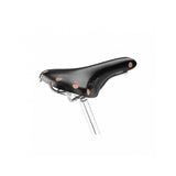 Brooks Swift Chrome road bike saddle with stylish chamfered design, lightweight components for cycling comfort and performance.
