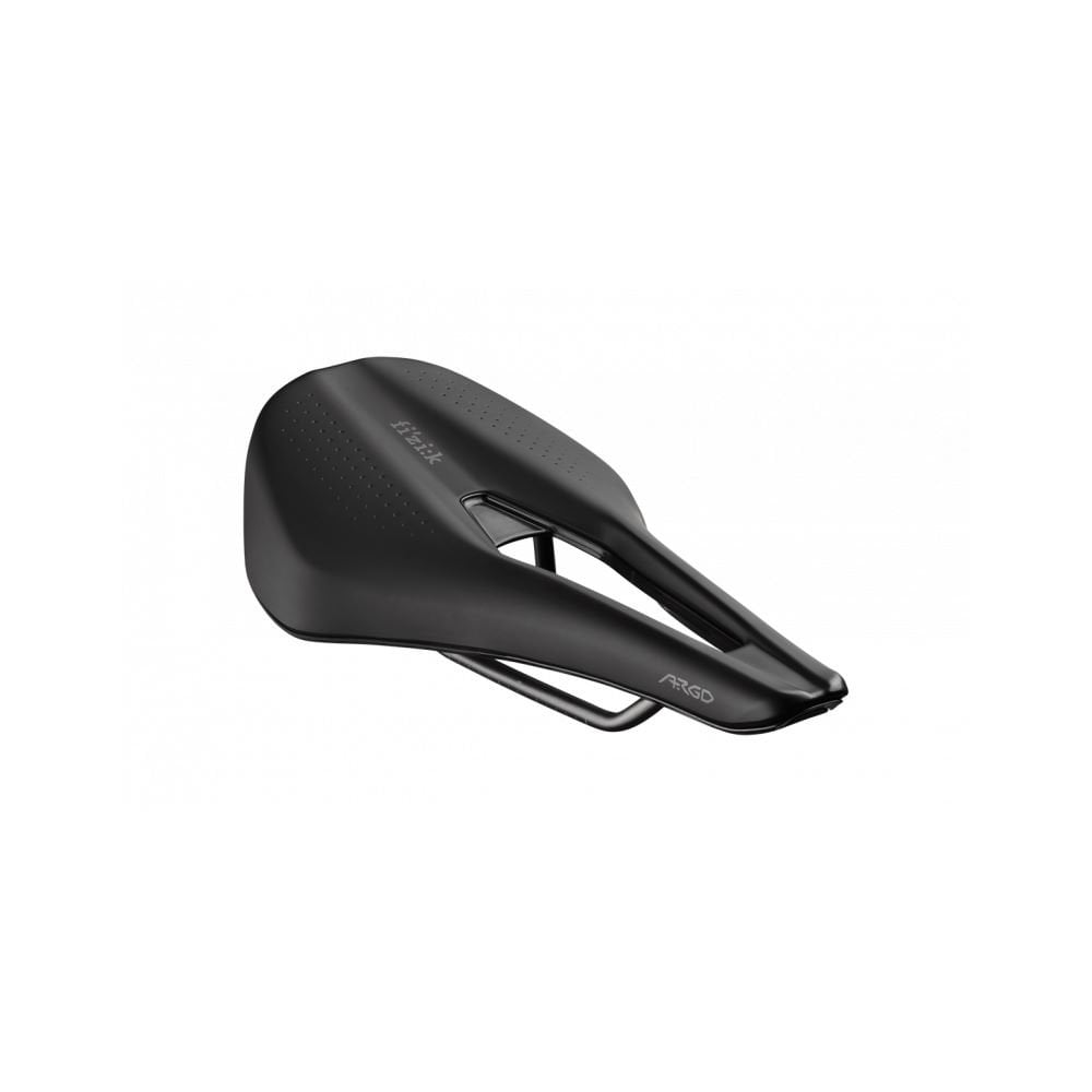 Fizik Tempo Argo R3 endurance road bike saddle with Wingflex technology, black with sleek design and ergonomic shape.