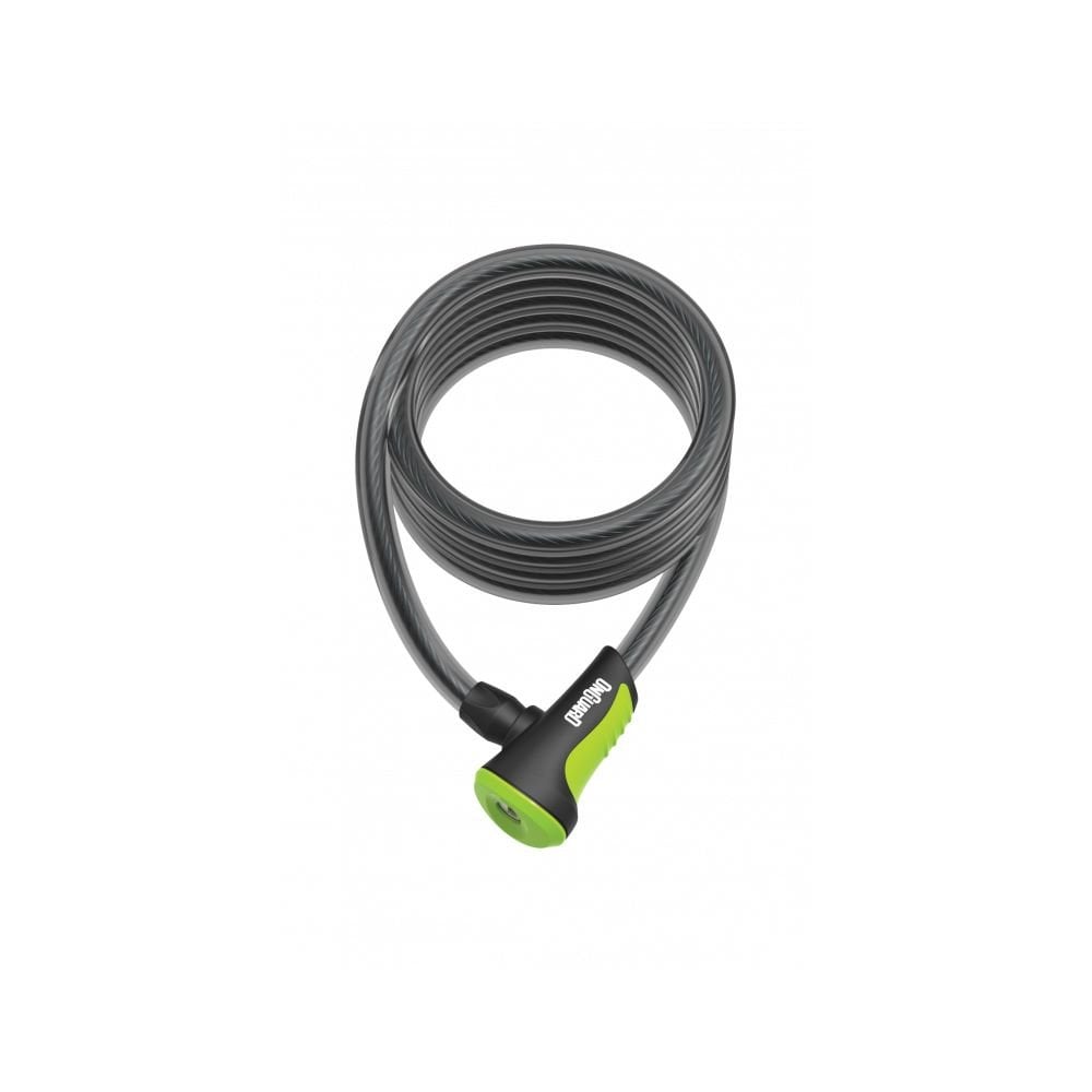 OnGuard Neon 120 cable lock with mounting bracket and keys, featuring DS Spring Free System for bike security accessories.