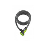 OnGuard Neon 120 cable lock with mounting bracket and keys, featuring DS Spring Free System for bike security accessories.
