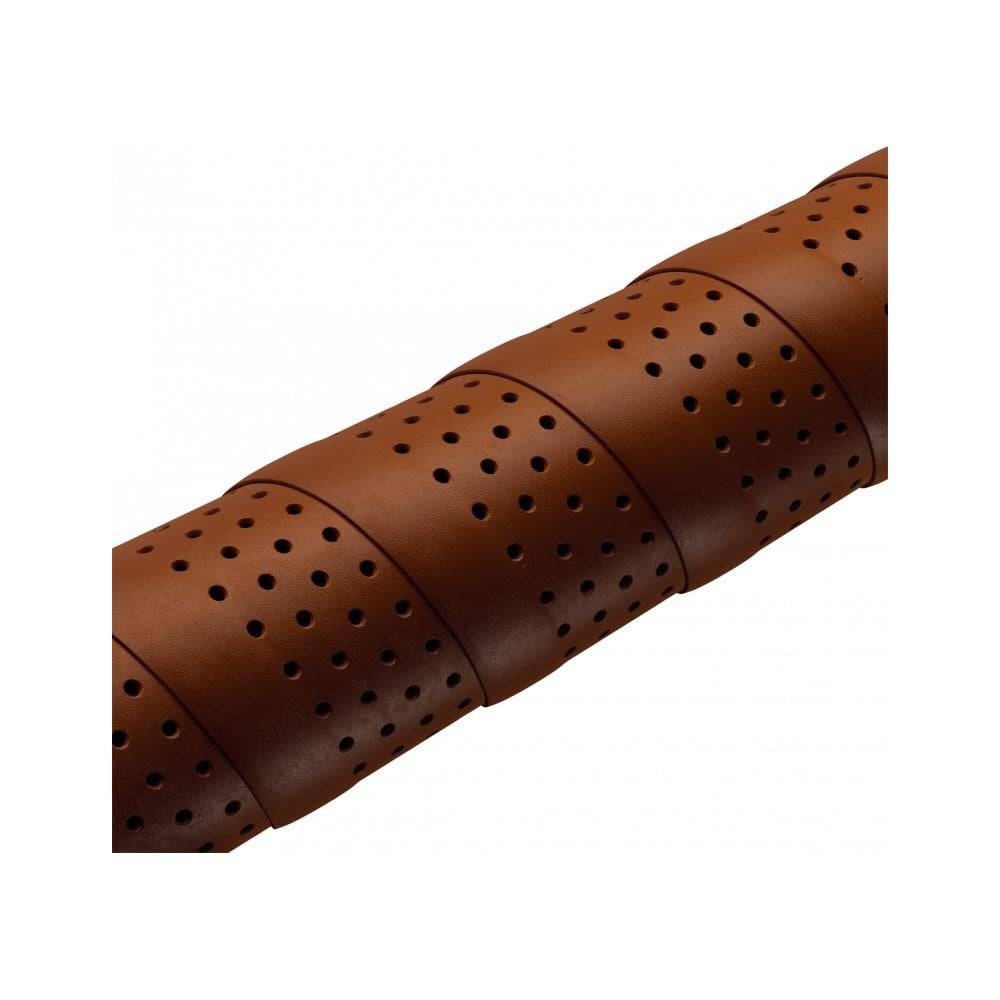 Brooks leather bike handlebar tape with perforated natural leather grip wrap for comfortable cycling control