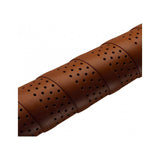 Brooks leather bike handlebar tape with perforated natural leather grip wrap for comfortable cycling control