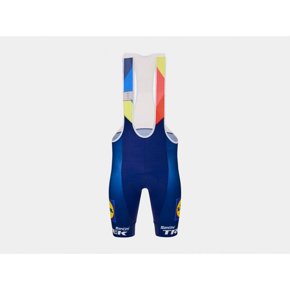 Santini Lidl-Trek Women's replica race cycling shorts with team design, lightweight apparel for competitive cycling.