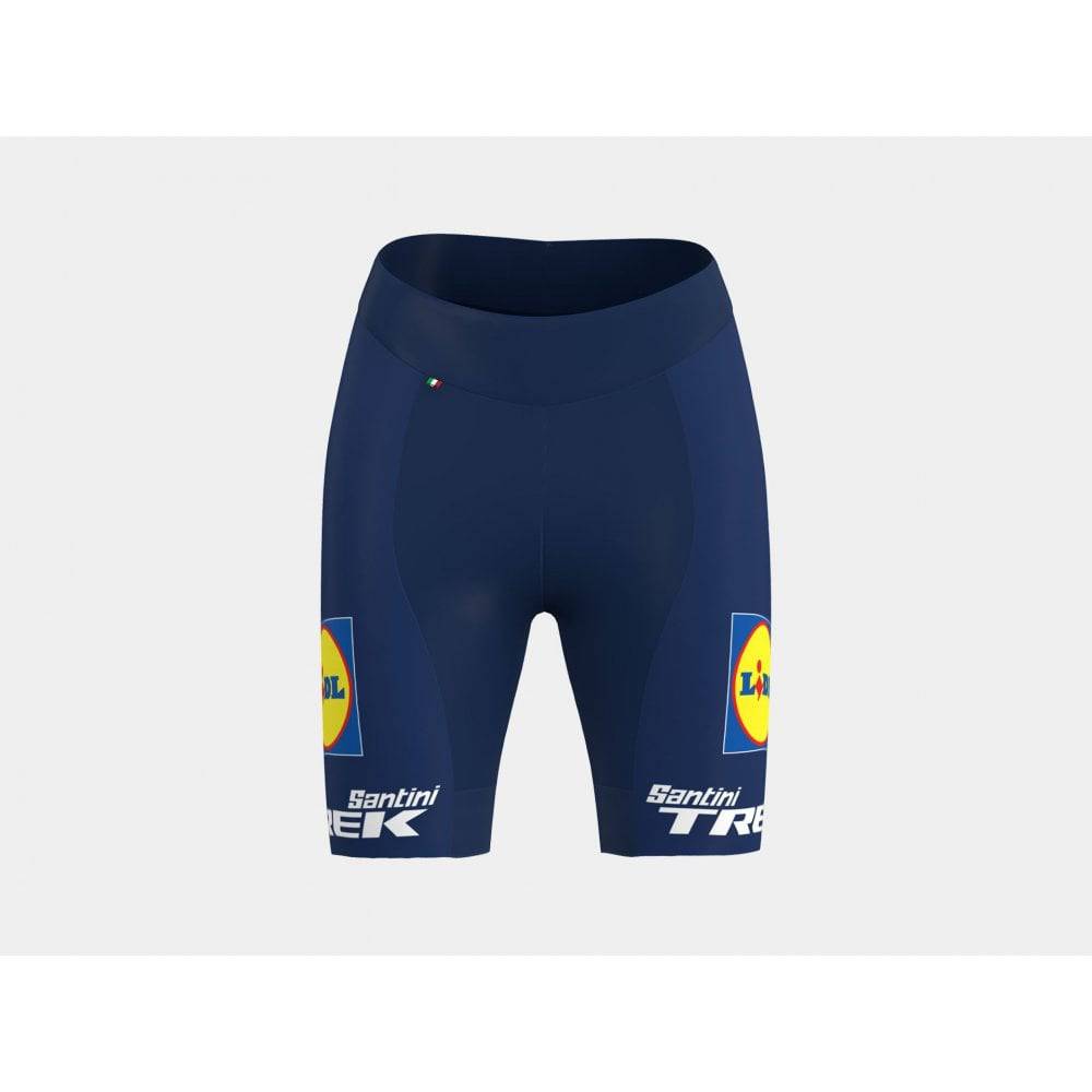 Santini Lidl-Trek women's replica race cycling shorts with team design and fitted athletic style.