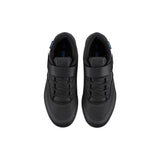 Shimano GE5 gravel shoes with SPD cleat compatibility and enduro rubber sole, shown in black with breathable mesh design.