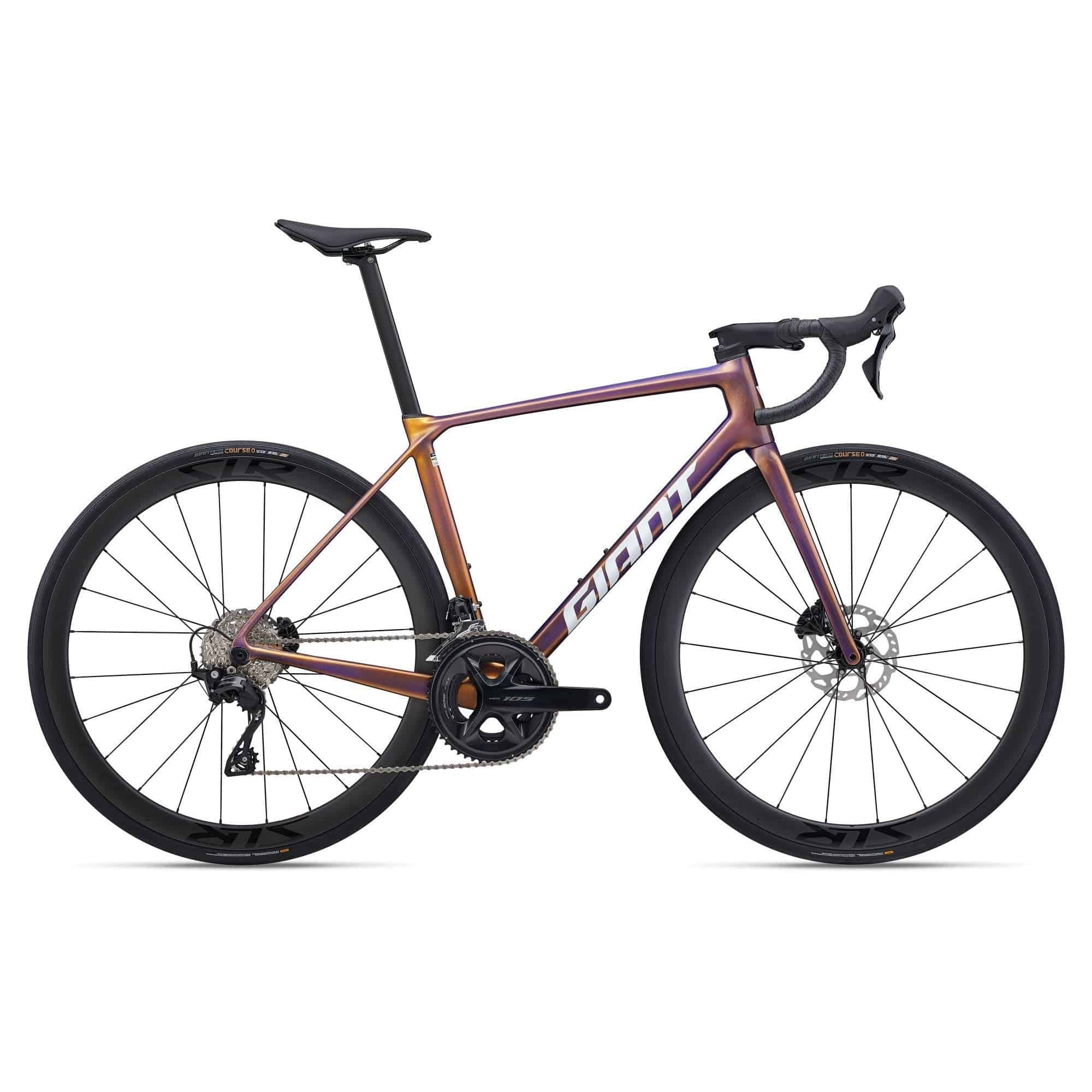 Giant TCR Advanced Pro 2 road bike with Shimano 105 R7100 groupset, aerodynamic frame, and racing-ready design.