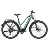 Giant Explore E+ 1 STA 2023 electric hybrid bike with Shimano Deore Linkglide drivetrain, shown from a side view.