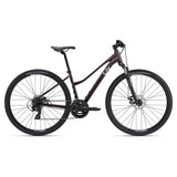 Liv Rove 4 hybrid bike for women with Shimano Tourney drivetrain and disc brakes, featuring a sleek design and sturdy frame.