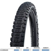 Schwalbe Johnny Watts Performance DD Greenguard tire for bikes, showing the puncture-resistant trail and road bike tire with tread pattern.