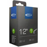 Schwalbe AV inner tube with Schrader valve, leak-tested, durable, recyclable bicycle component for reliable tire inflation.