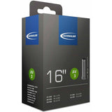 Schwalbe AV inner tube with Schrader valve, leak-tested, durable, recyclable bike component for reliable tire inflation.