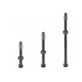 Schwalbe Utlv tubeless valves with 40mm, 60mm, and 100mm stems for bike wheels, showing various length options and valve details.
