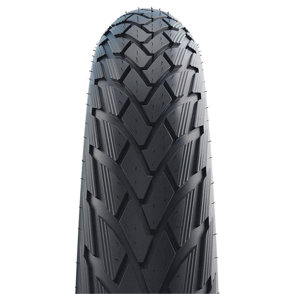 Schwalbe Green Marathon bike tire with eco-friendly design and puncture protection, suitable for e-bikes and bicycles.
