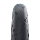 Schwalbe Super Moto Performance Raceguard E-Bike tyre with ADDIX compound, featuring tread pattern and sidewall details for off-road riding.