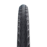 Schwalbe Delta Cruiser Plus puncture-resistant city and touring bike tire, suitable for E-bikes, shown on a bicycle wheel.