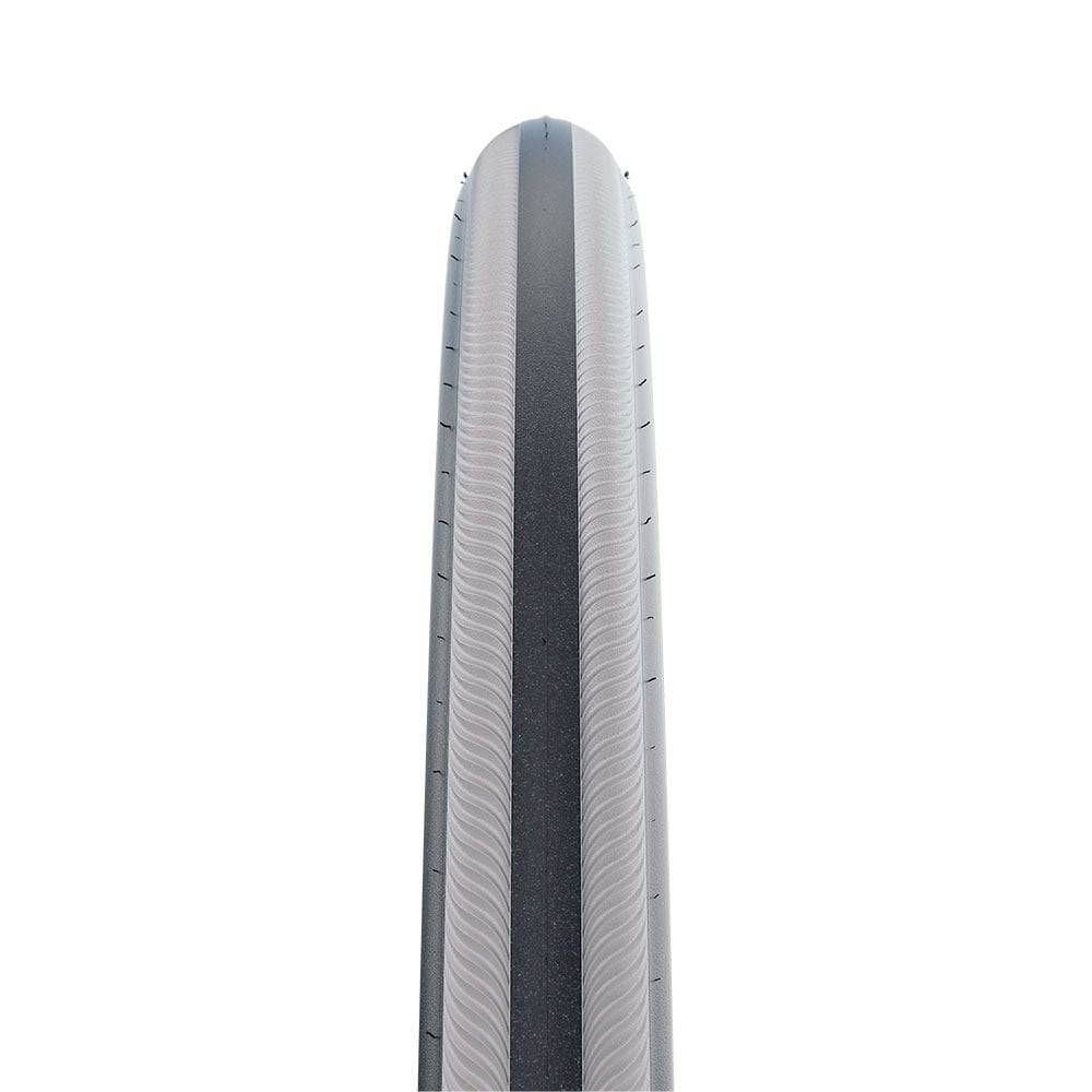 Schwalbe Rightrun K-Guard wheelchair tire with Kevlar puncture protection, showing tread pattern and sidewall details.