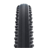 Schwalbe Hurricane Addix Performance e-bike tyre showing tread pattern, designed for durability, speed, and quiet riding.