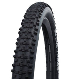 Schwalbe Smart Sam Addix Performance MTB tire with knobby tread, suitable for road and off-road cycling, shown close-up.