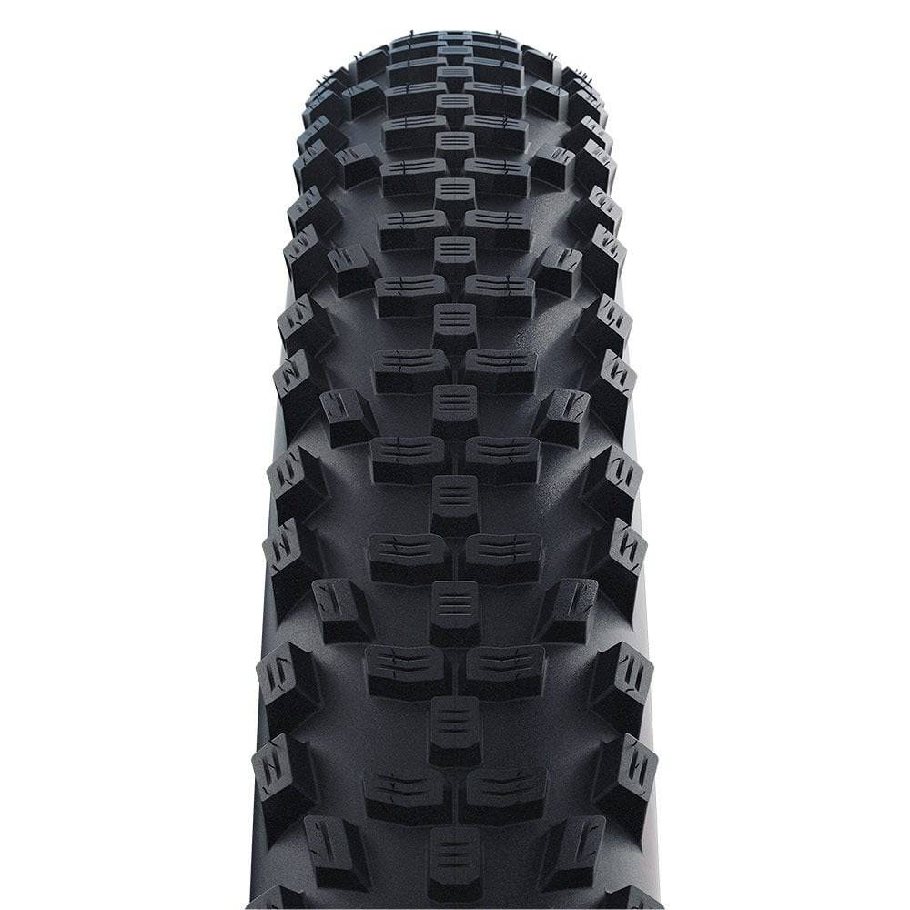 Schwalbe Smart Sam Plus DD Greenguard E-MTB tyre with puncture protection, showing tread pattern and sidewall details.