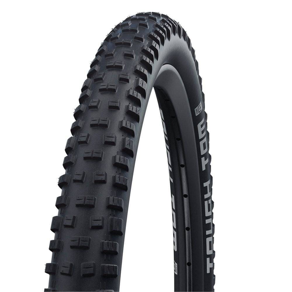 Schwalbe Tough Tom MTB tire with K-Guard puncture protection, designed for trail riding and mountain biking components.