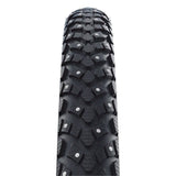 Schwalbe Marathon Winter Plus Smartguard tire with 168 spikes, designed for ice grip and winter cycling.