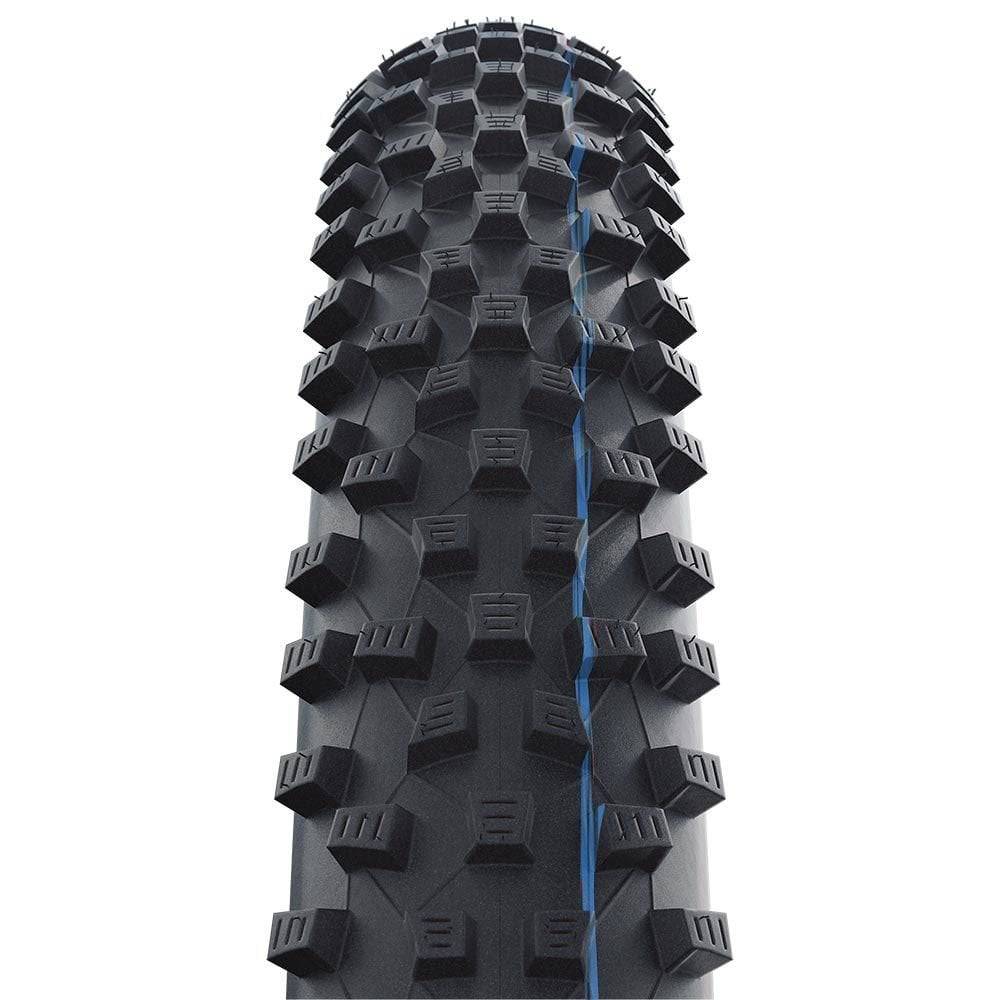Schwalbe Rocket Ron Evo Super Ground TLE folding tyre for XC and E-bike, showcasing its tread pattern and sidewall design.